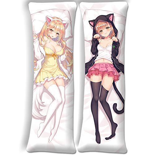 Yestrong A Certain Scientific Railgun Mikoto Misaka Shokuhou Misaki Anime Covers Bed Body Pillow Cover Anime Uncensored 39.3in x13.3in(100cm x 34cm) Peach Skin