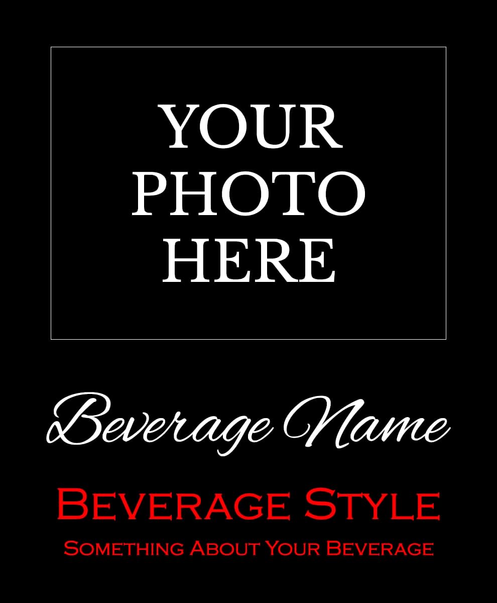 Personalized Custom Wine Labels- Add Your own Photo to 30 Labels, for Home Winemakers and Brewers- Add Photo Black