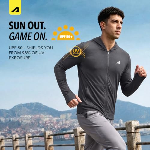Image of Boldfit Sunscreen Jacket for Men UV Protection Jacket for Men Lightweight Breathable Quick Dry Polyester Full Sleeve Sun Protection Running Jacket Travel,Trekking, Outdoor Summer Wear