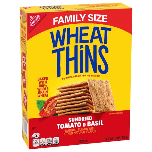 WHEAT THINS Sundried Tomato & Basil Snacks, Whole Grain Wheat Crackers, 6ct | Family Size, Bulk Snack Crackers, Baked With 100% Whole Grain Wheat, 20g Whole Grain Per 30g Serving - image 9