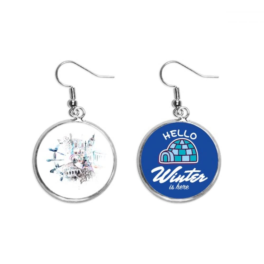 Pendientes Torre Eiffel de acuarela para looks urbanos de invierno 5