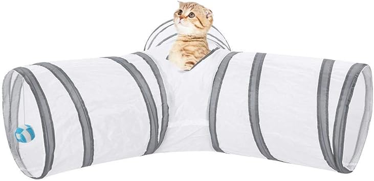Amazon 猫用トンネル キャットトンネル 猫のおもちゃ 猫の寝袋 3ウェイ 折りたたみ式 猫遊宅おもちゃ 収納便利 猫 小型犬 うさぎ など適用される ホワイト Smandy ハウス 通販
