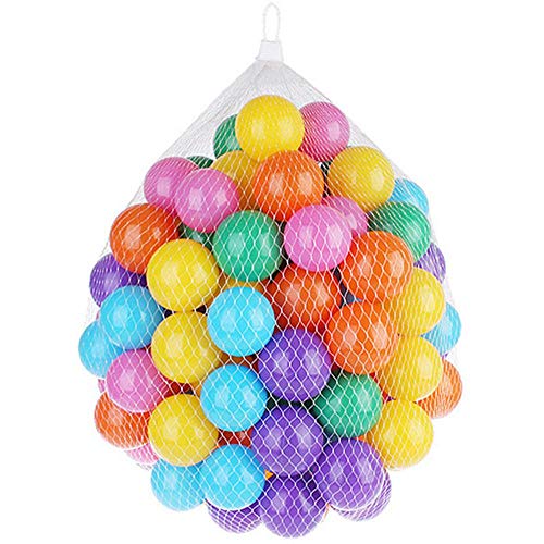 FOONEE Ball Pit Balls 100, Colorful Pit Balls con Bolsa De Malla De Almacenamiento, Crush Proof Plastic Ball, Play Tents, Kiddie Pools, Parque Infantil, Saltos De Castillos, Bounce Houses