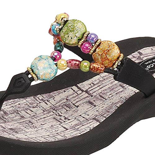 Women's 24770G Marble Cork Beaded Waterproof Molded Sole Beach Thong Sandals2