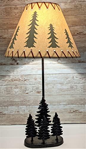 Bestgiftever 2 Pieces A Set - Cast Iron Pine Tree Forest Metal Table Lamp 24 1/2 Inches Hig #TOP1