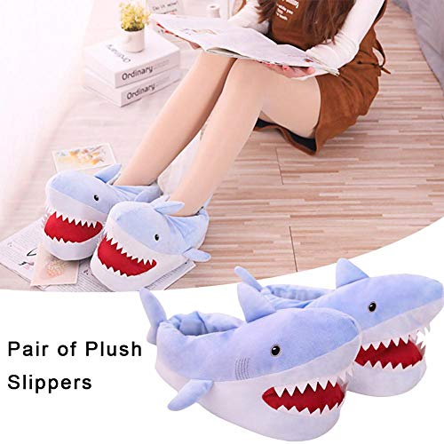 heling896 Shark Slipper, Novedad 3D Unisex Shark Plush Slippers Zapatillas De Invierno Antideslizantes para Hombres, Mujeres, Niños - 36-42