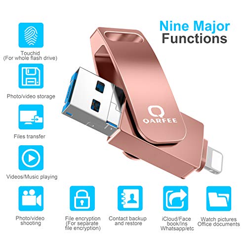 Flash Drive, Photo Stick External Storage Memory Stick Photostick Mobile, Thumb Drive USB 3.0 (64GB, Pink) - Thumbnail 5