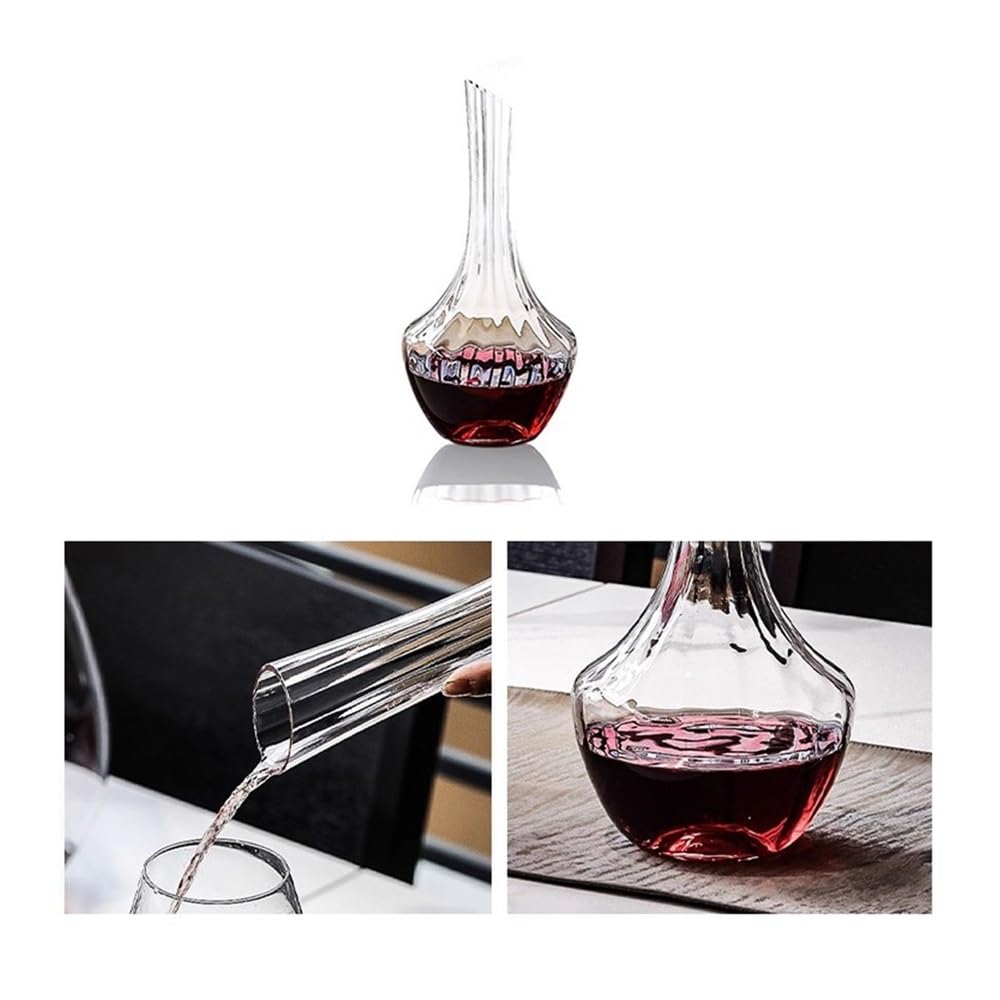 birene Carafe Carafe à vin cannelée de 1000 ML, Haute et élancée, idéale for la Maison, Le Bar ou comme récipient de présentation.
