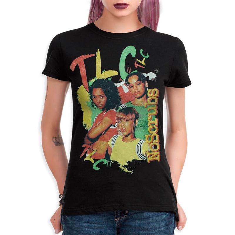 TLC - No Scrubs 90's Vintage Women's T-Shirt Small Black