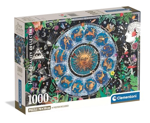 Clementoni - Puzzle pour Adultes 1000 Pièces, HQC Astrological Chart - Compact Box, Boxact Fabriqué en Italie, 39937