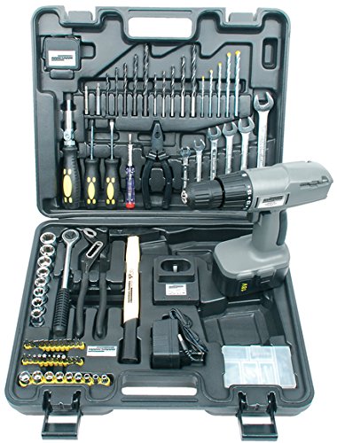 Brüder Mannesmann Werkzeug M17975 Werkzeugkoffer mit 18 Volt Akkubohrschrauber, 18 V