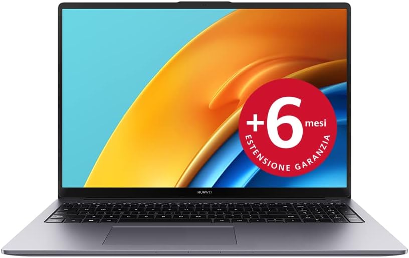 HUAWEI Matebook D16 Laptop, Eye Comfort FullView Display Notebook PC Portatile da 16 pollici, Intel Core i7-12700H, 16 GB RAM+512 GB SSD, Windows 11, Space Gray, estensione garanzia di 6 mesi HUAWEI Matebook D16 Laptop, Eye Comfort FullView Display Notebook PC Portatile da 16 pollici, Intel Core i7-12700H, 16 GB RAM+512 GB SSD, Windows 11, Space Gray, estensione garanzia di 6 mesi