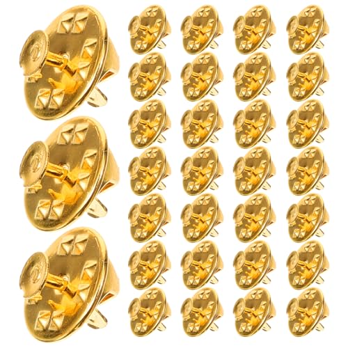 Veemoon 50Pcs Clutch Pin Backs Locking Butterfly Needle Fasteners for DIY Crafts Brooches Badges Tie Tacks Jewelry Making Tone Reliable and Secure Attachment