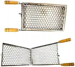 Grelha Dupla Inox Churrasco Peixe Linguicas E Frango 42x25