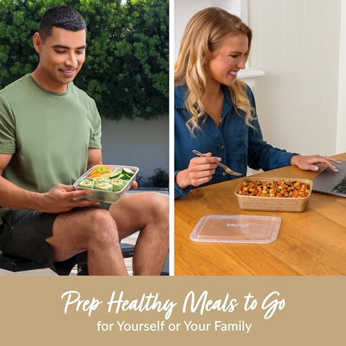 Image of Bentgo Prep Meal Prep Kit, 1, 2 & 3-Compartment Containers, 60 Piece Set