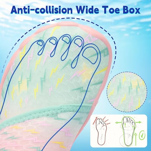 Image of Kids Water Shoes Boys Girls - Wide Toe Box Quick Dry Barefoot Shoes Breathable Non Slip Aqua Athletic Sneakers for Swim Beach Pool Kayak Hiking Sand Walking Travel Essentials (Little Kid /Big Kid)