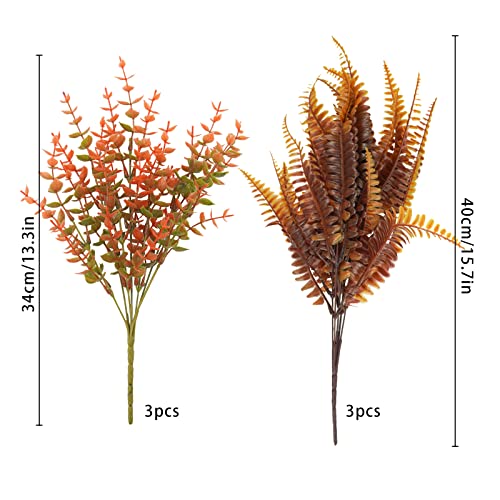 Uieke-6PCS-Artificial-Fall-Flowers-Outdoor-UV-Resistant-3PCS-Fall-Fake-Plants-with-3PCS-Autumn-Boston-Fern-Plants-Bushes-for-Outside-Garden-Front-Porch-Sidewalk-Window-Box-Fall-Decor-Orange Uieke 6PCS Artificial Fall Flowers Outdoor UV Resistant 3PCS Fall Fake Plants with 3PCS Autumn Boston Fern Plants Bushes for Outside Garden Front Porch Sidewalk Window Box Fall Decor Orange