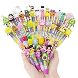 30 Stück Versenkbare Kugelschreiber-4 Farben Mini Mehrfarbig Stifte Kreativer Süßer Cartoon-Stift, Retractable Kugelschreiber für Büro Schulbedarf für Schüler Hausaufgaben Schule Büro Geschenke