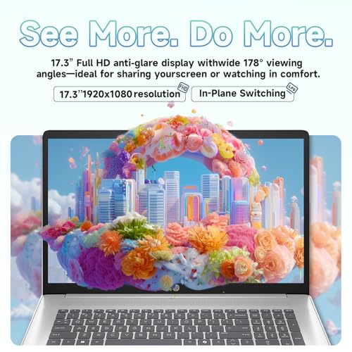 HP 2026 17.3 inch Laptop, Intel 8-Core i3-N305, 16GB RAM, 512GB SSD ...