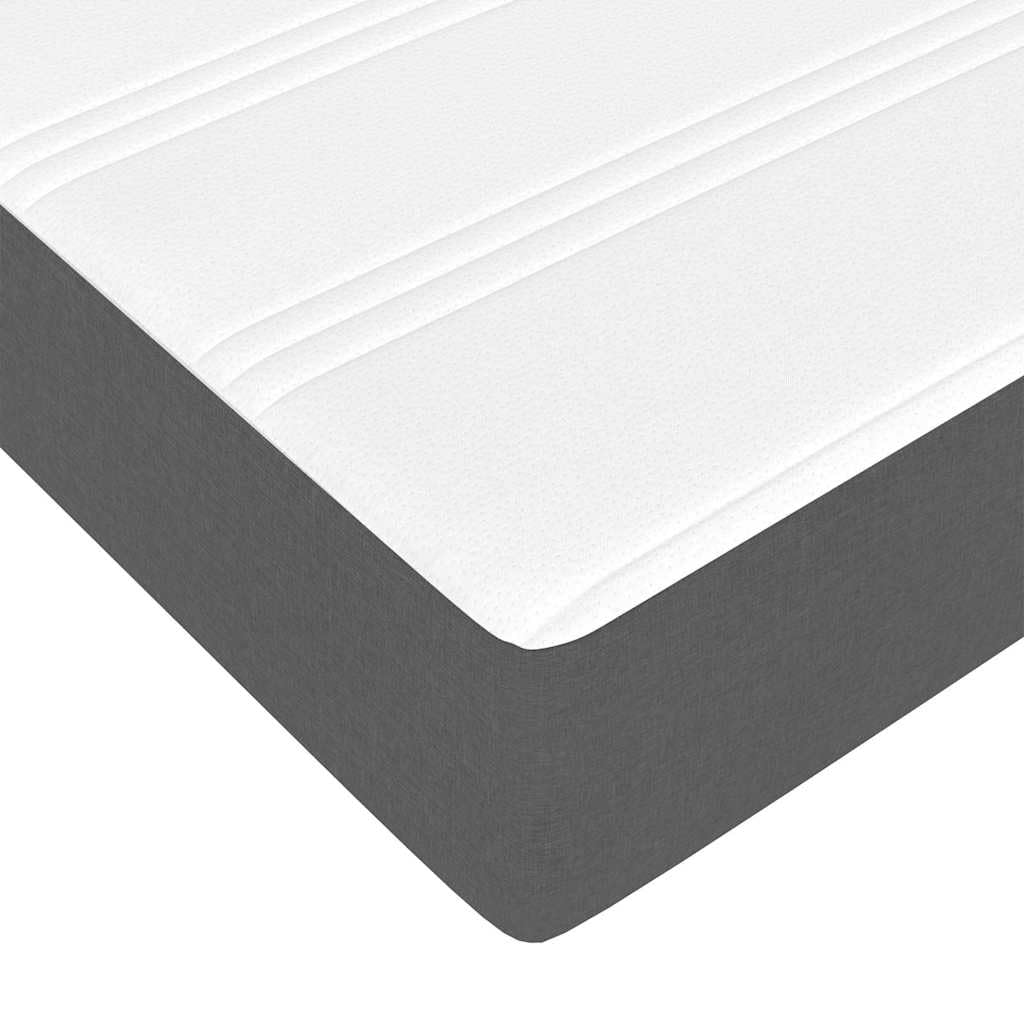 vidaXL Boxspringbett mit Matratze Dunkelgrau 140 x 200 cm Stoff, Moderner Bettgestell, rechteckige Schlafbasis, Stabiler Boxspring, Coole Optik, Holz, gemütliche Plattform