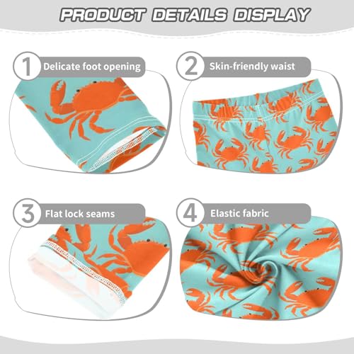 Red Crab Girls Leggings Soft Stretch Workout Yoga Dance Pants for Kids Casual Tights3