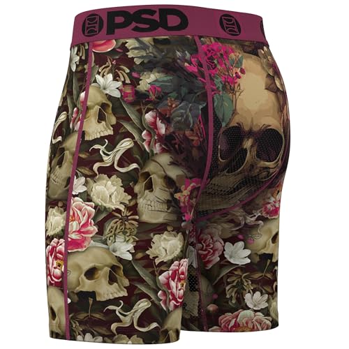 PSD Men's Skull Flower Boxer Briefs, Multi, XS3