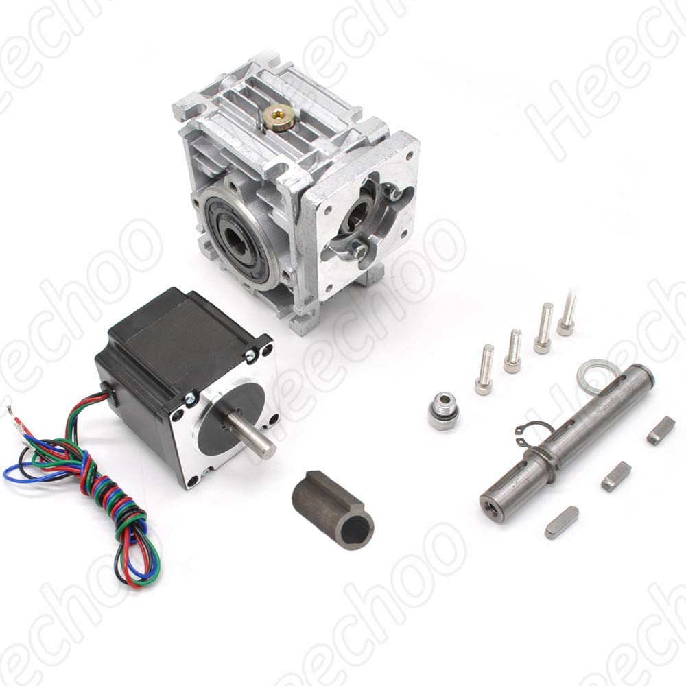 Homemade Router Motor Cnc Spindle Motor Nema23 Stepper Motor With 30:1 Worm Gearbox - 3.5A ...