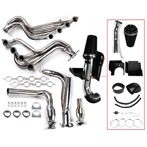4\" Cold Air Intake System with Heat Shield Exhaust Manifold Fits for 99-05 Chevrolet Silverado 1500 4.8L 5.3L 00-04 Chevrolet Suburban 1500 5.3L Tahoe 4.8L 5.3L 00 Chevrolet Tahoe 5.7L