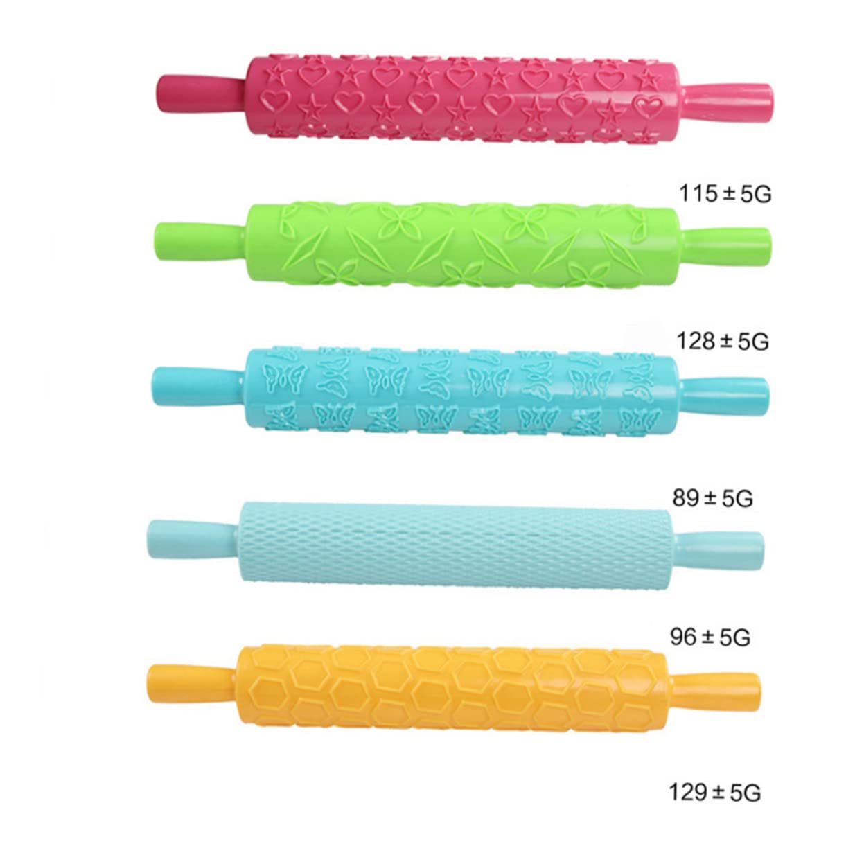 LABRIMP 5pièces Pâtisserie Plastique avec Motifs Embossés pour Décoration De Gâteaux Outil Multifonctionnel pour Pâtisserie Cuisine Plusieurs Styles