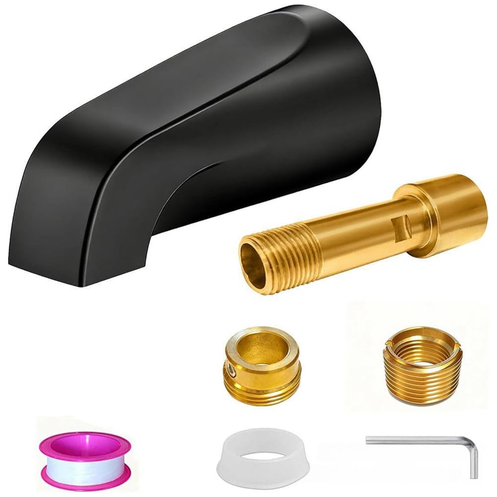 Jnchdghwa Black Bathtub Spout Without Diverter Bathtub Spout For 1/2" Or 3/4" Ips Threaded Pipes