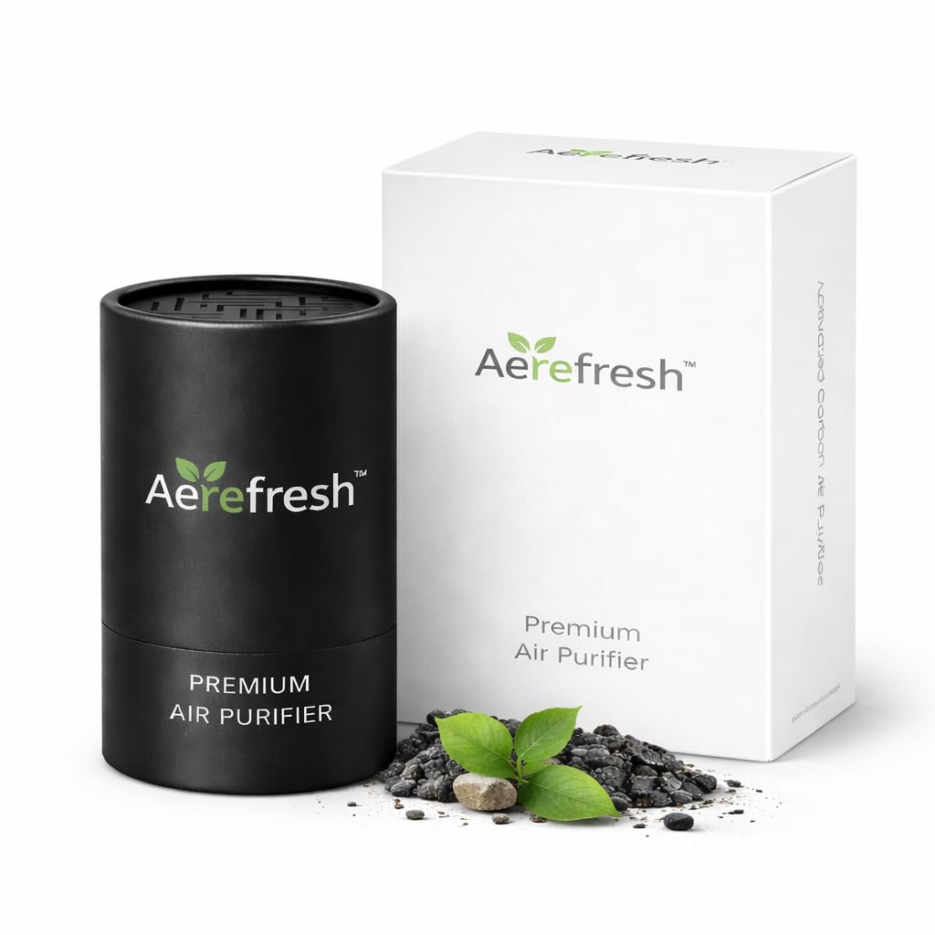 Aerefresh™ Activated Charcoal Car Air Purifier | Natural Odor Remover for Car & Home | Non-Electric, Chemical-Free Air Freshener | Removes Smoke, Smell & Pollutants | Lasts 24 Months