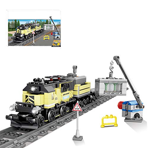 VPPI Technik Zug Eisenbahn Bausatz, Eisenbahnzug Bausteine Modell mit Motor, 392 Teile City Güterzug Klemmbausteine…