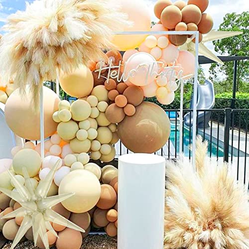 Image of PartyWoo Cream White Star Foil Balloons 6pcs Different Sizes Pack of 27 22 Inch Explosion Spike Mylar Balloons for Graduation Wedding Anniversary Birthday Bachelorette Engagement Party Decorations