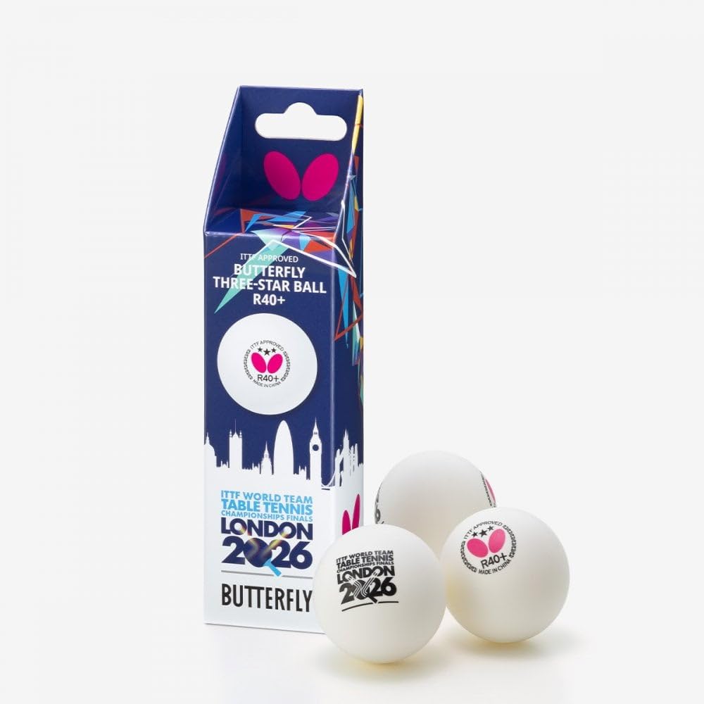 Butterfly R40 Three Star Table Tennis Balls NEW – London 2026 Limited Edition – Official Commemorative ITTF World Team Table Tennis Championships Finals Ball – Premium Seamless 40+ Ping Pong Balls (Pa