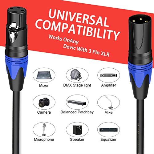 Koneboss Xlr Cables 3Ft 6Pack Gold Plated Xlr To Xlr Cable 3 Pin Xlr Microphone Cable Premium Balanced Xlr Male To Female Patch Cords For Mic Mixer,Podcast, Studio #TOP2