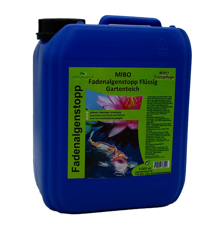 MIBO Teichpflege-Set Angebot 3x5000ml - Teichklar-Fadenalgenstopp flüssig-Teichreiniger