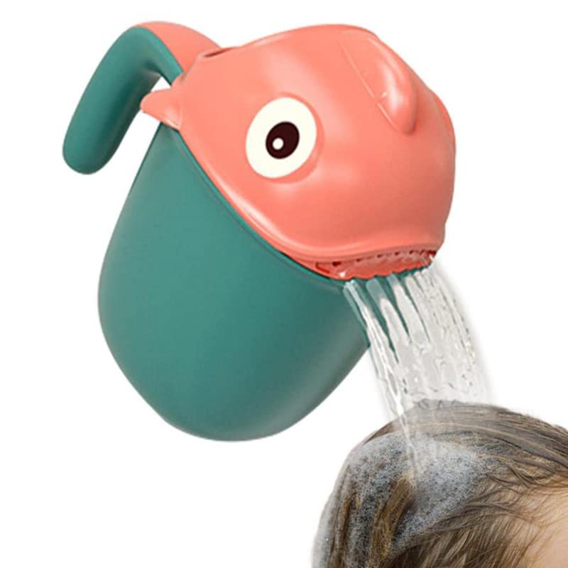 Baby Shower Shampoo Cup Baby Bath Jug Fish Shaped Baby Bath Rinser Wash Hair Cup Rinser Shower Sprinkler (Green)