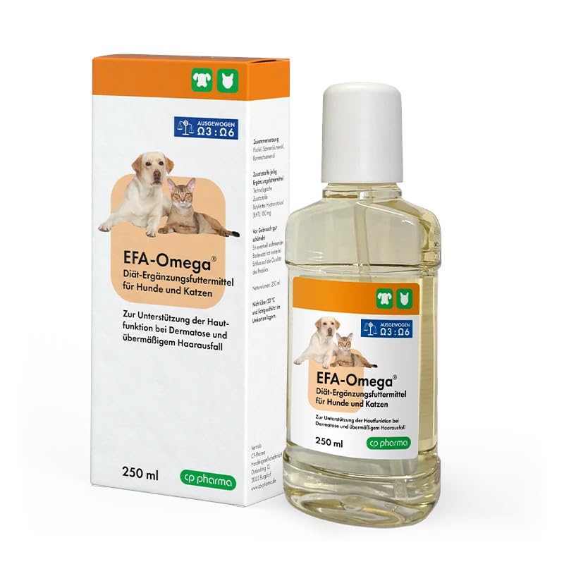 cp pharma EFA-Omega | 250 ml | Diät-Ergänzungsfuttermittel für Hunde & Katzen | Mit Omega-3 & Omega-6