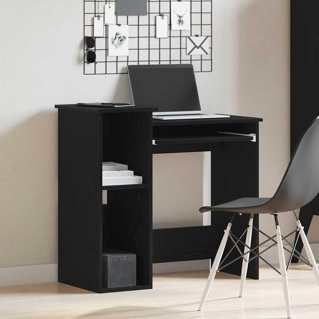 Scrivania con ripiani, in legno, 84 x 40 x 78 cm, versatile tavolo da ufficio per PC con vano portaoggetti, ripiano per laptop e monitor, home office e gaming, piano di lavoro ergonomico