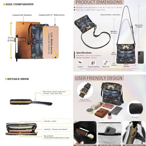 Crossbody Shoulder Purse Set Women's Satchel Purse and Wallet Set with Zipper Vintage Hobo Handbag for Travel Party2