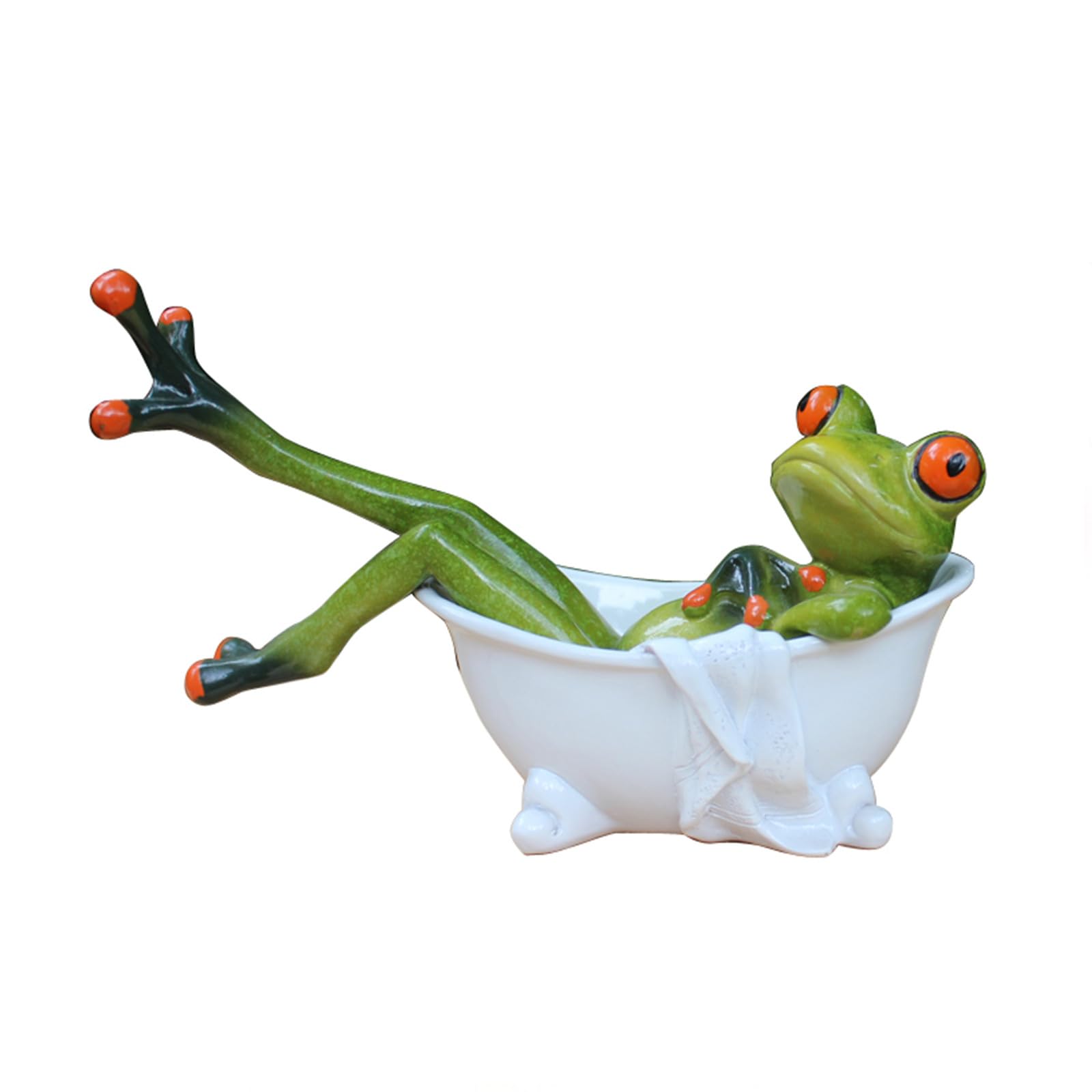 Queemie Kreative Harz Frösche Figuren, Lustige Maskottchen Frosch in der Badewanne Handwerk Skulpturen Statuen für Heim Büro Schreibtisch Tischplatte Bad Dekorationen Geschenke