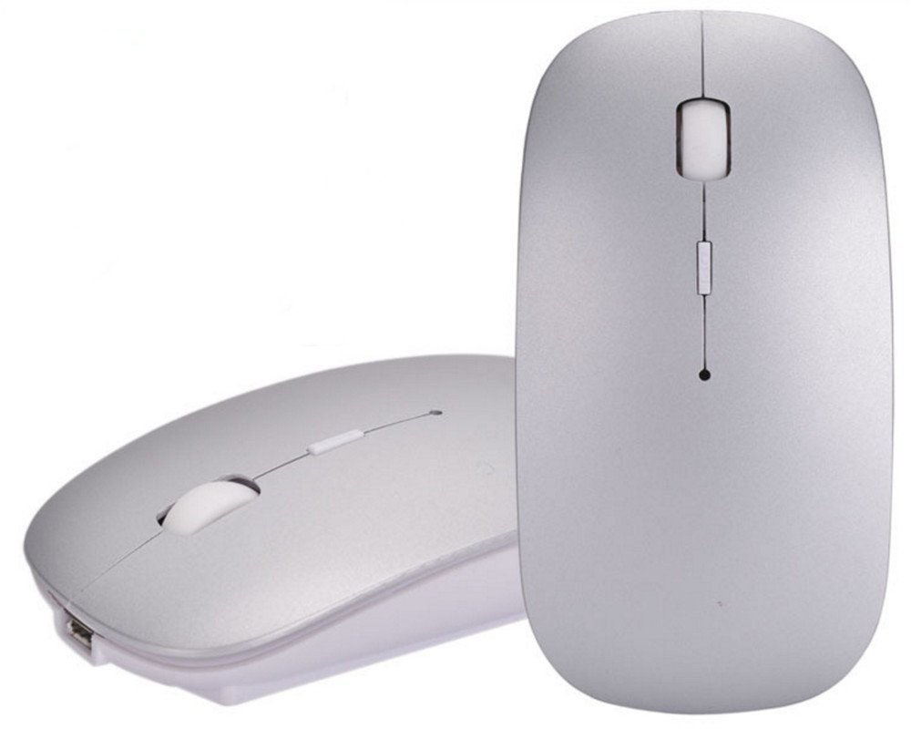 Bluetooth Mouse, 3.0 Portable Mouse with Rechargeable Wireless USB Mouse for Notebook, PC, Laptop, Computer,Windows/Android Tablet (Silver)