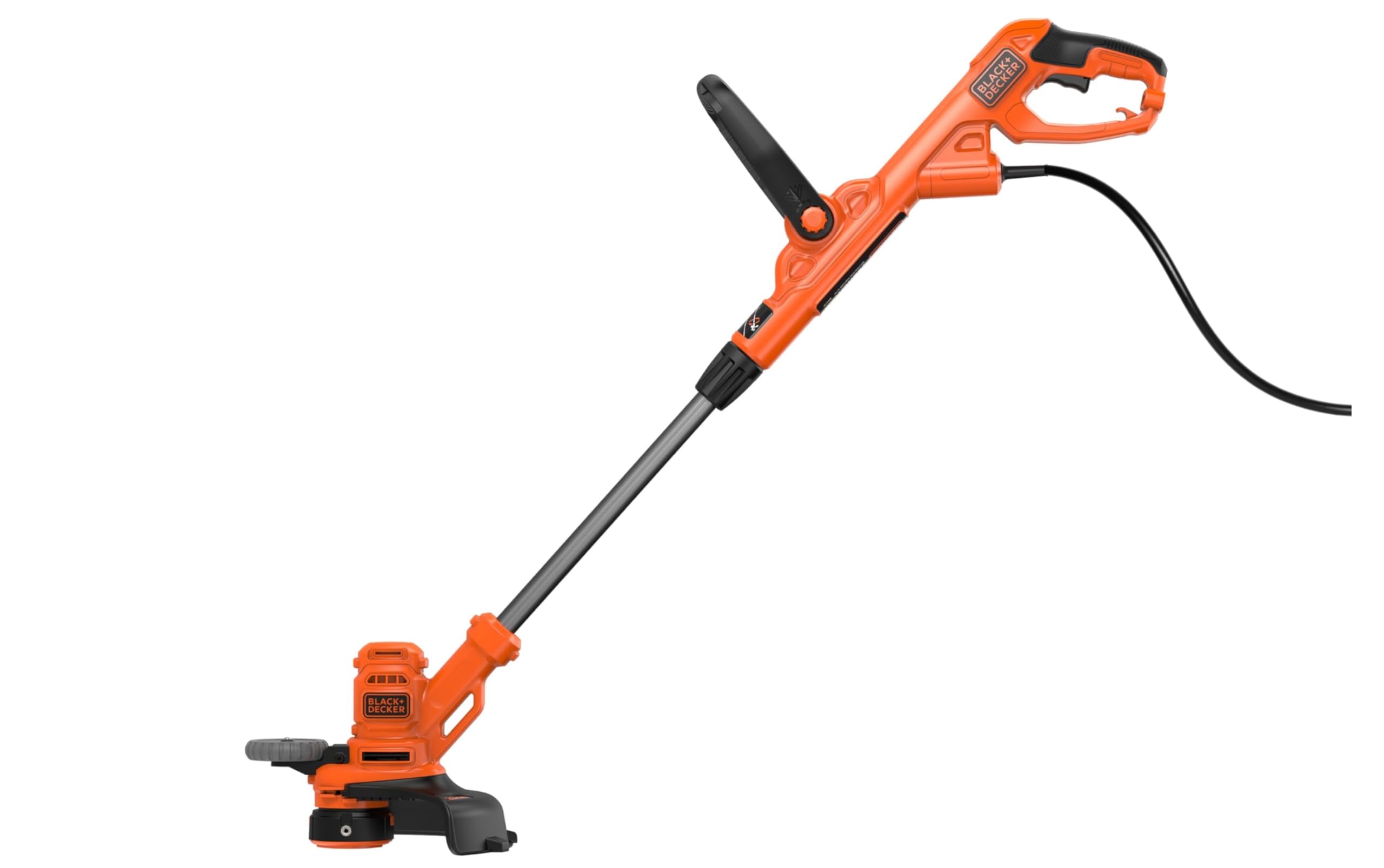 BLACK+DECKER - Cortaborde eléctrica con cable 550W, de 30 cm, con mango telescópico, rueda guía y desenrollado automático del cable, se suministra con 2 carretes BESTA530-QS