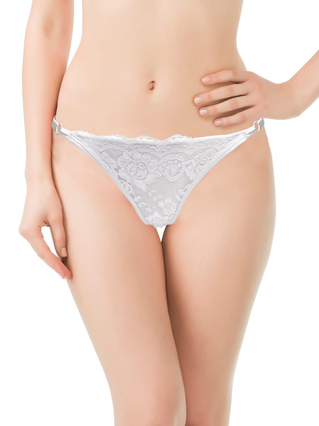 VIKIMO Women's Imported Thinnest Fabric Bow Lace Cheeky Thongs Panty Underwear | Womens Microfibre Floral Lace Low Rise Thong Panty for Women/Girls-image-35