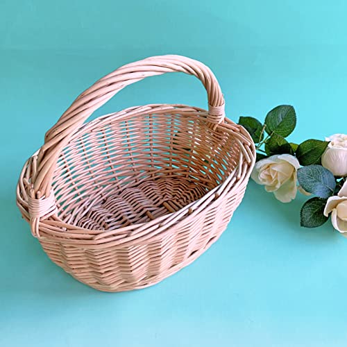Amazon.co.jp: 「ナチュラルカラー」柳素材の手付きミニバスケット