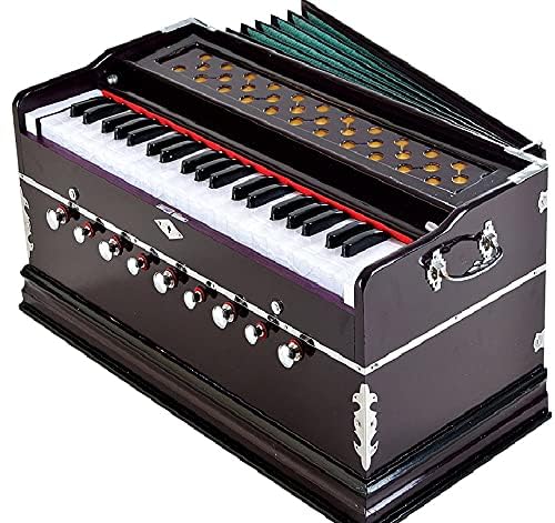 Laying Style Cotton Best Harmonium 9 Stopper, Chudidaar Bellow, 42 Key, Two Reed(Bass-Male),3 1/2 Octave,Kapler, Harmonium With Cover Collection, Multicolour