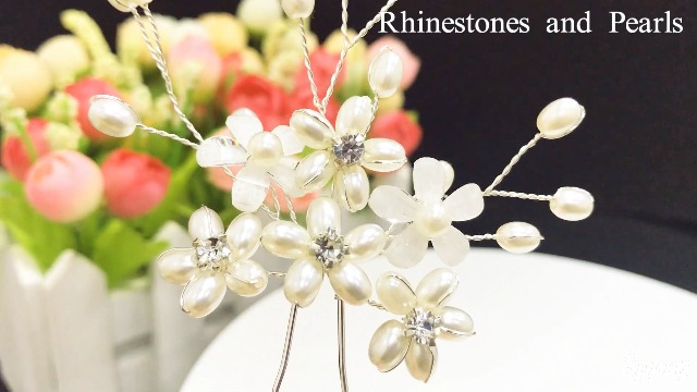 Bendable Pearl Wedding Hair Pins, Pack of 3 Amazon.com : Sppry Elegant Pearl Wedding Hair Pins, Pack of  main image 2