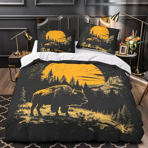 Housse de couette animaux de la forêt 200x200抗皱微纤维拉链拉合双人床品 - 4