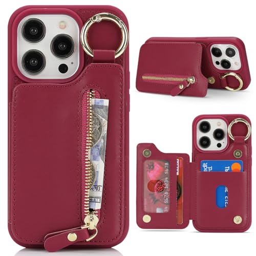 Ｈａｖａｙａ Flip Wallet Case for iPhone 14 Pro - Rose Red - image 1