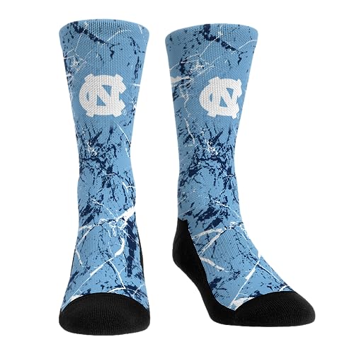 Rock 'Em NCAA UNC North Carolina Tar Heels - Cracked Marble Socks (L-XL)